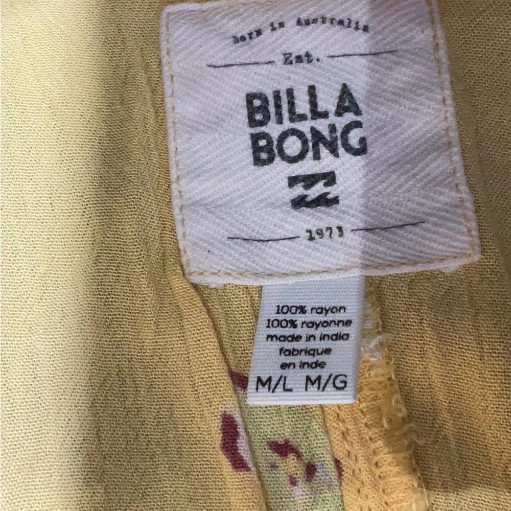 Billabong Yellow Floral Kimono M - Picture 5 of 5
